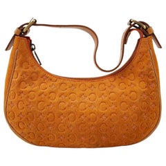 Celine Ava Hobo Pumpkin Camel Suede Leather Shoulder Bag