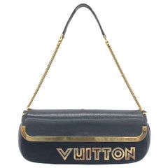 Louis Vuitton Avant-Garde Pochette Clutch Suede Leather Crystal Logo, 2011