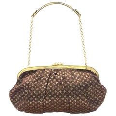 Louis Vuitton Pochette da sera in raso Monogram marrone Aumoniere