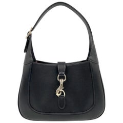 Gucci Jackie 1961 Small Black Leather Shoulder Bag Clasp S24