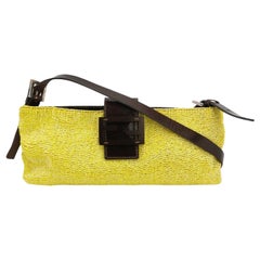 Fendi Borsa a tracolla con apertura superiore con perline giallo limone