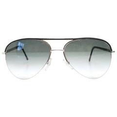 Cutler & Gross Silver & Black Aviator Sunglasses
