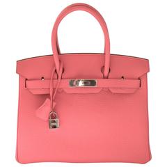 Hermes Birkin Bag 30cm Rose Lipstick Palladium Hardware 11