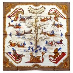 Rare Hermes Scarf BRAND NEW with Box Traîneaux et Glissades