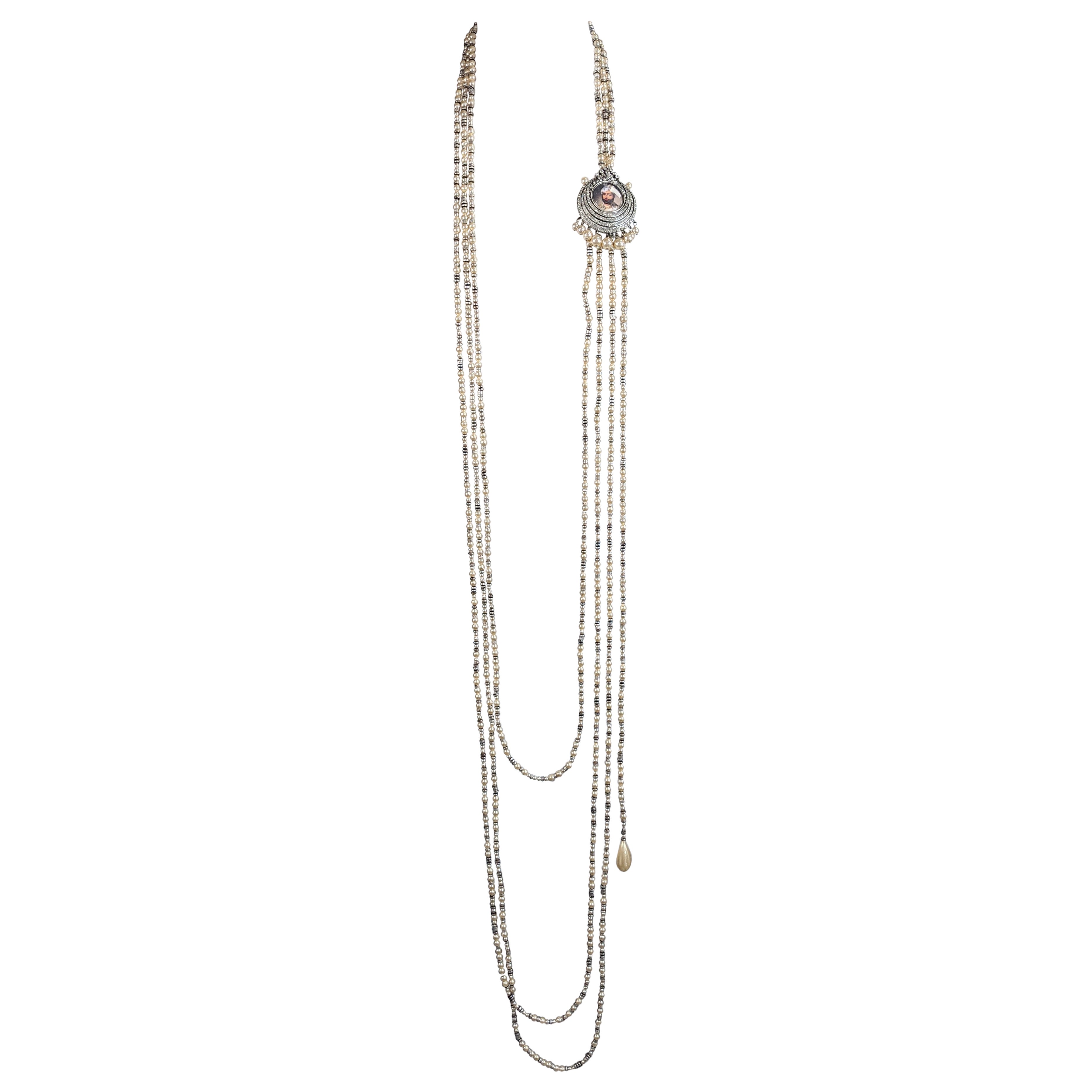 John Galliano for Christian Dior Primavera/Estate 1998 Collana elaborata di perle Raj