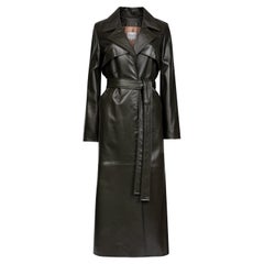 Abrigo trenzado de piel Verheyen London en verde caqui oscuro - Talla uk 12