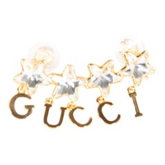 Gucci Gold Crystal Star Script Ear Cuff