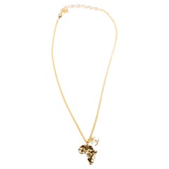 Chanel 2023 Gold Plated Faux Pearl Africa Necklace