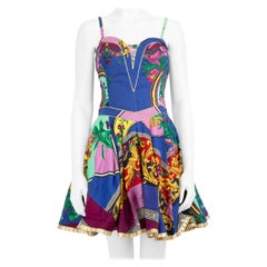 Versace Vintage Años 90 Opulento Vestido Estampado Barocco Talla M
