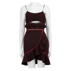 Self-Portrait Brown Polkadot Cutout Mini Dress Size S
