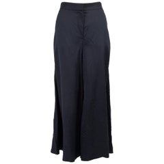 Stella McCartney Navy Snakeskin Wide Leg Trousers Size M