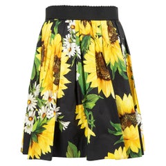 Falda plisada con estampado de girasoles Dolce & Gabbana Talla M