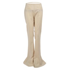 Jacquemus Beige Wool Flared Leg Le Splash Trousers Größe M