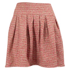 Valentino Garavani Red Valentino Pink Tweed Patterned Skirt Size M