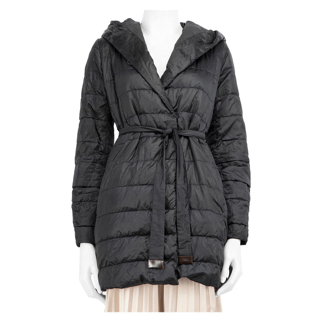 Max Mara - Cappotto nero pieghevole taglia S