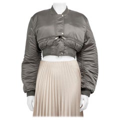 Givenchy Grey Cropped Bomber Jacket Size M
