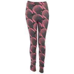 Prada Pink & Grey Wool Abstract Leggings Size S