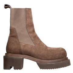 Rick Owens Brown Suede Ankle Chelsea Boots Size IT 39