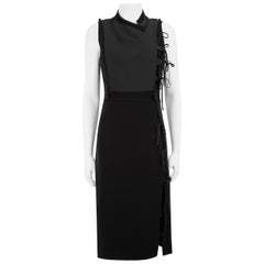 Altuzarra Schwarzes Midikleid mit Schleifenakzent Größe L