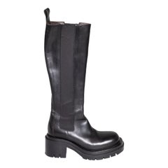 Bottega Veneta Black Leather Lug Chelsea Boots Size IT 39
