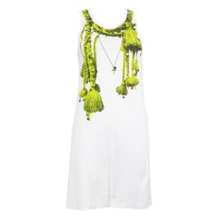 Givenchy White Sleeveless Rope Print Dress Size M