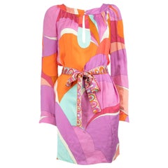 Emilio Pucci, mini abito in seta a motivi astratti, taglia L!