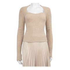 Isabel Marant Beige Wool Ribbed Knit Top Size S