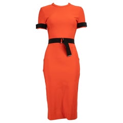 Mugler - Vestito midi Bodycon arancione taglia S