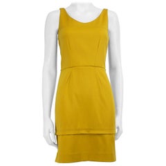 Balenciaga Yellow Knee Length Bodycon Dress Size S