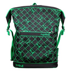 Bottega Veneta Black & Green Intrecciato Backpack
