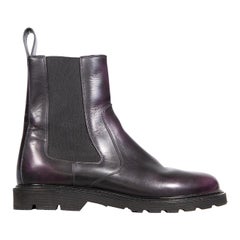 Loewe Purple Leather Chelsea Boots Size IT 39