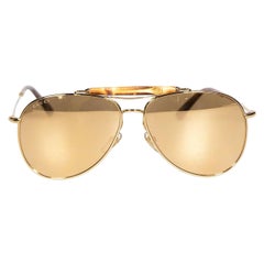Gucci Gold Aviator Bamboo Sunglasses