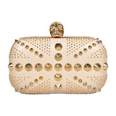 Alexander McQueen Gold Union Jack Skull Clutch