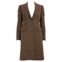 Dolce & Gabbana Brown Wool Single Breasted Coat Size XS