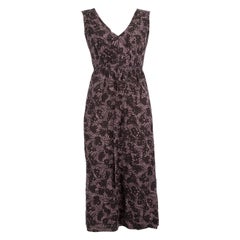 Burberry, abito midi con scollo a V di colore viola, taglia XS