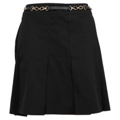 Gucci Black Wool Mini Pleated Skirt Size XL