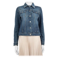 Helmut Lang Blaue Denim-Jacke mit Knopfleiste Größe XS