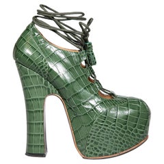 Vivienne Westwood Ghillie Heels aus grünem Leder in Grün mit Absatz Größe IT 39
