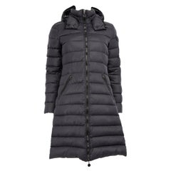 Moncler Navy Long Detachable Hood Coat Size M