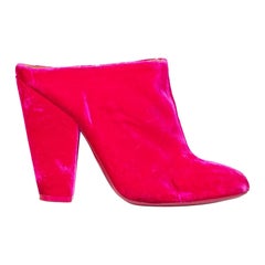 Givenchy Pink Velvet Almond Toe Mules Size IT 39