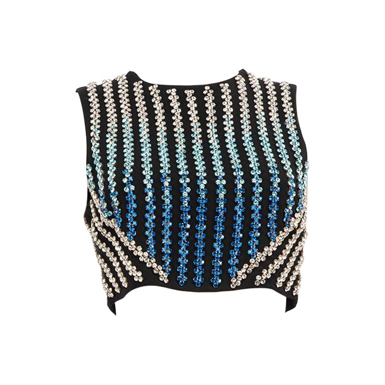 David Koma Crystal Embellished Crop Top Size M For Sale