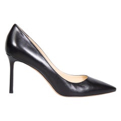 Jimmy Choo Black Pointed Toe Leather Pumps Size IT 41