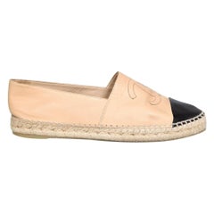 Chanel Beige Lather CC Espadrilles Size IT 42