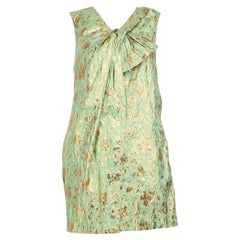 3.1 Phillip Lim Green & Gold Floral Pattern Dress Size S