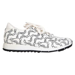 Jimmy Choo Zapatillas blancas de piel con logo estampado talla IT 38