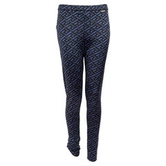 Leggings bleus à motif de logo Versace Taille M