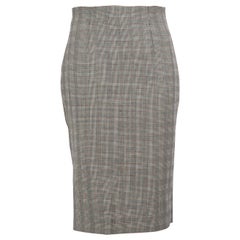Alexander McQueen Grey Wool Midi Pencil Skirt Size S