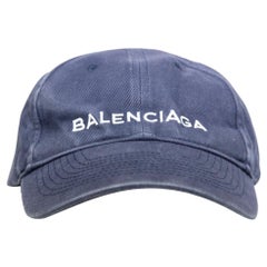 Balenciaga Navy Logo Embroidered Cap