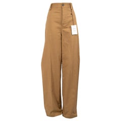 Bottega Veneta Brown Button Up Wide Leg Trousers Size L