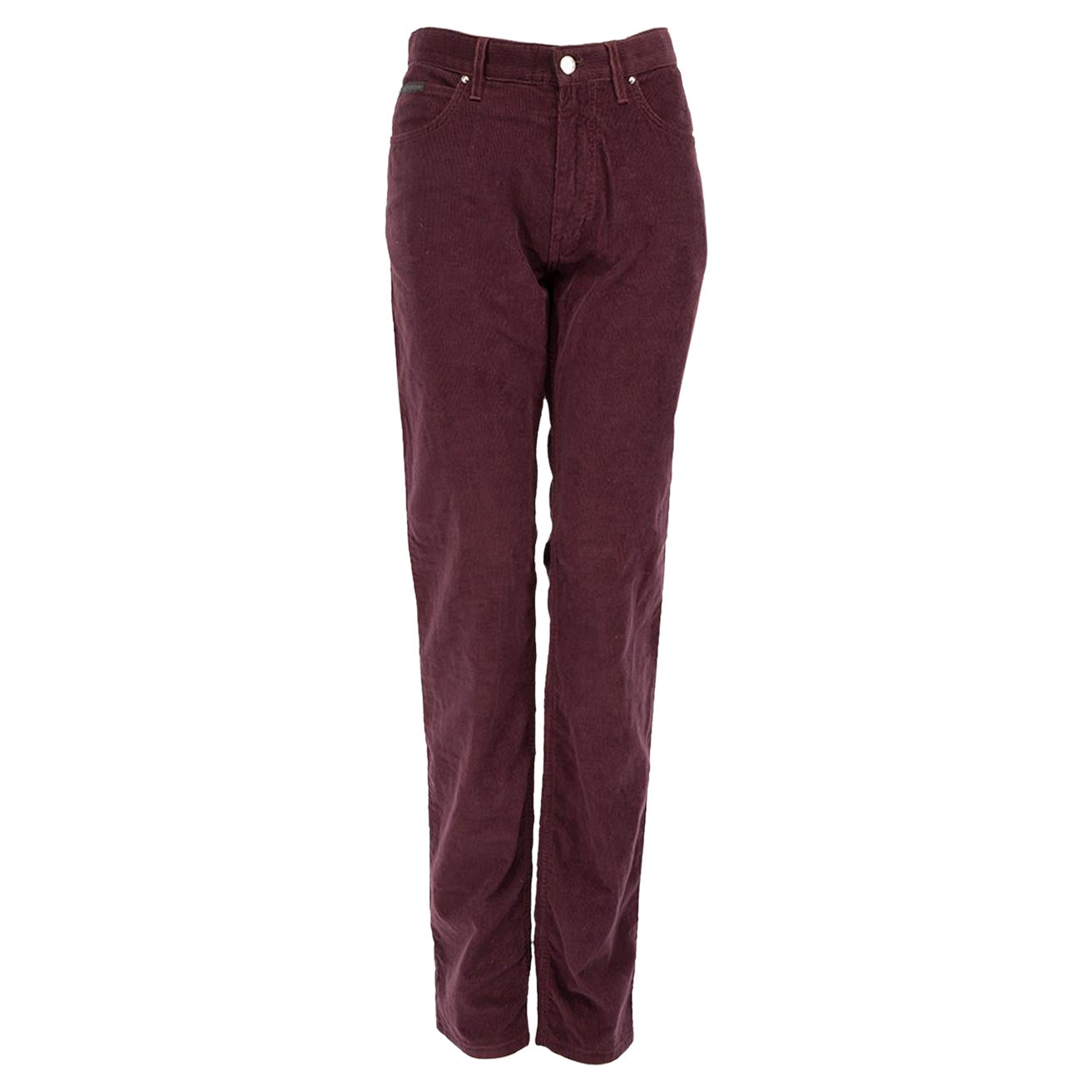 Louis Vuitton Purple Corduroy Slim Trousers Size L For Sale